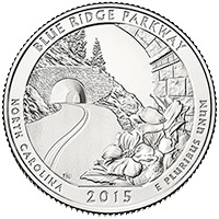 США 25 центов 2015 г. Blue Ridge Parkway (P)